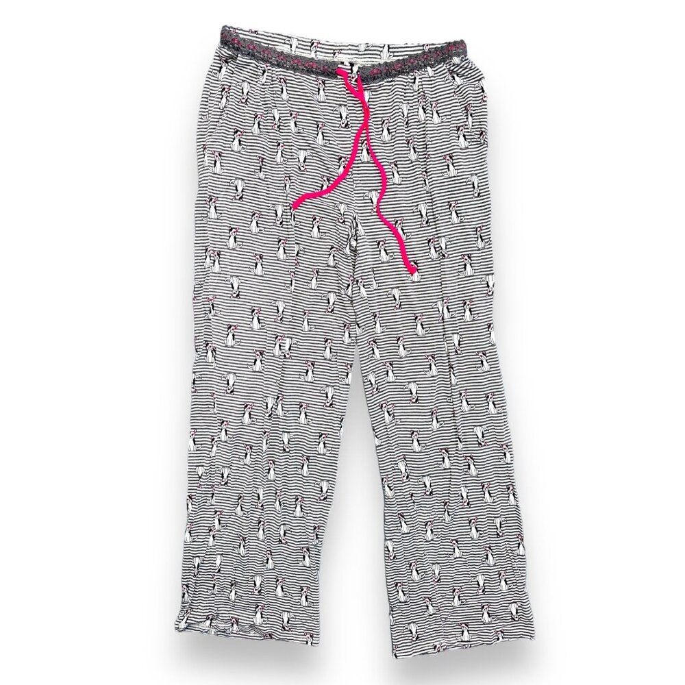 B5 French Bulldog Frenchie Pajama Pants Womens Size Medium Soft Striped